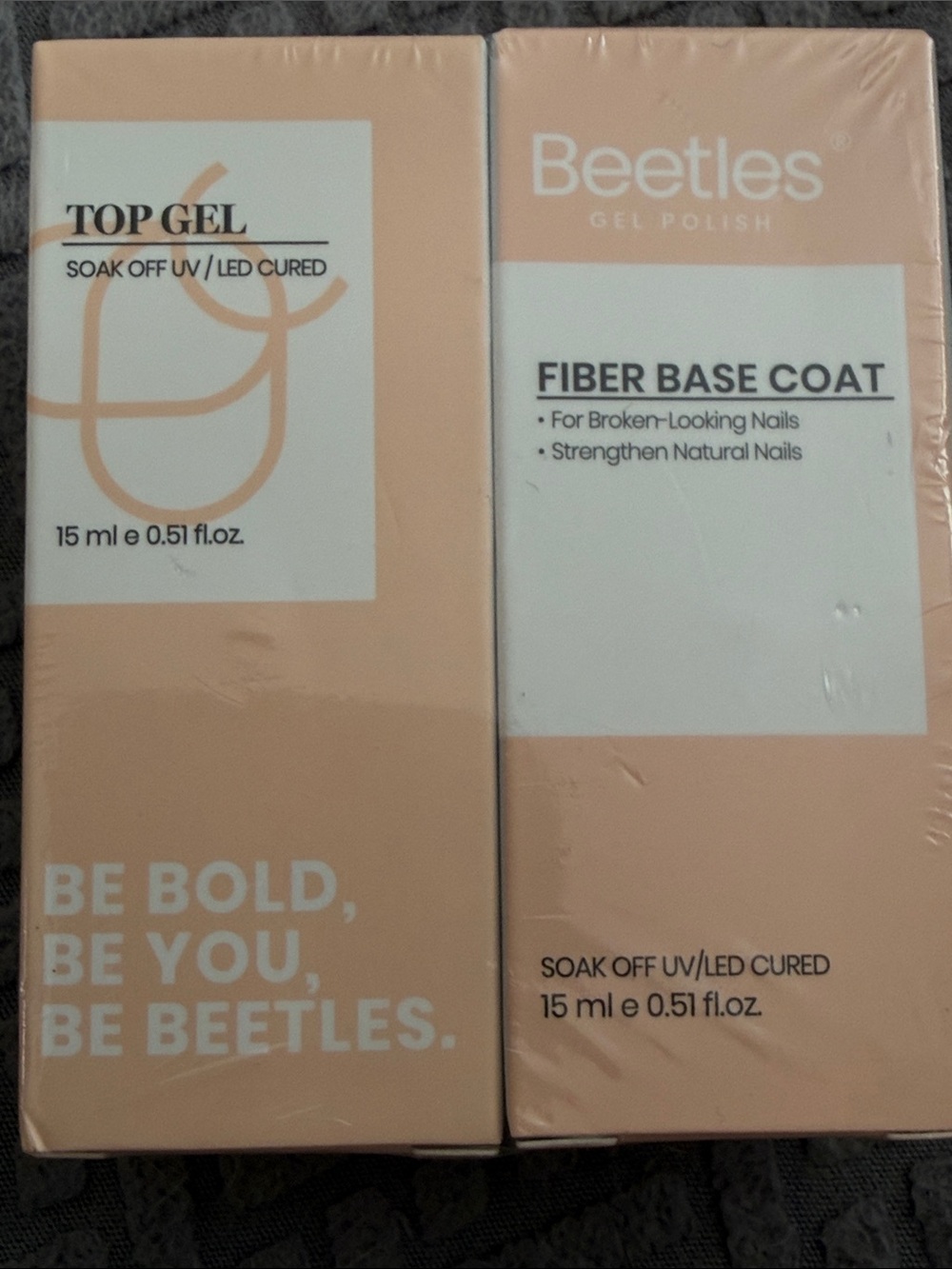 Beetles Peach Nude Fiber Base Coat & Top Gel - Peach Nude
